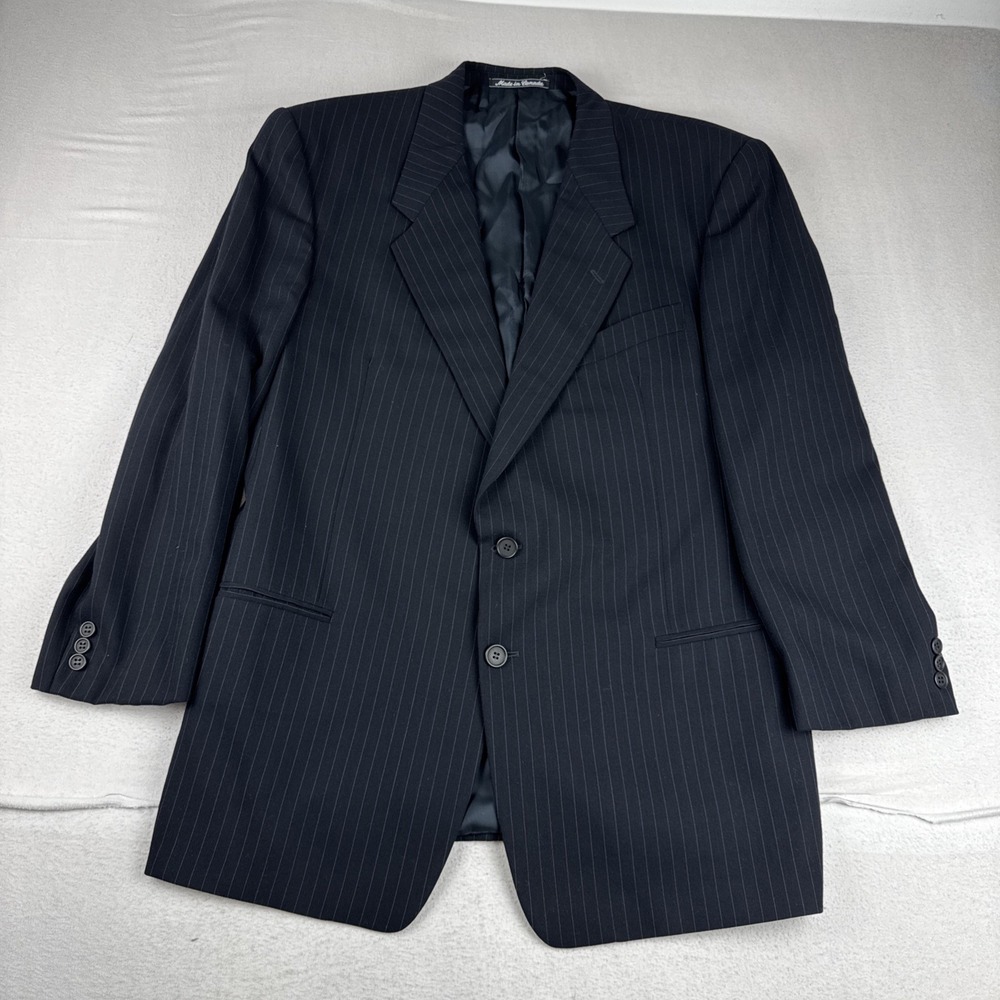Giorgio Armani Mani Mens Dark Gray Pinstripe Blazer Suit Jacket 44R Wool office